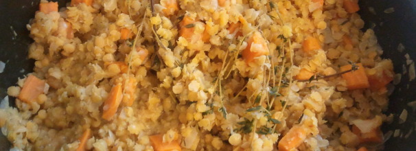 תבשיל עדשים בטטה וטימין מתכון טבעוני