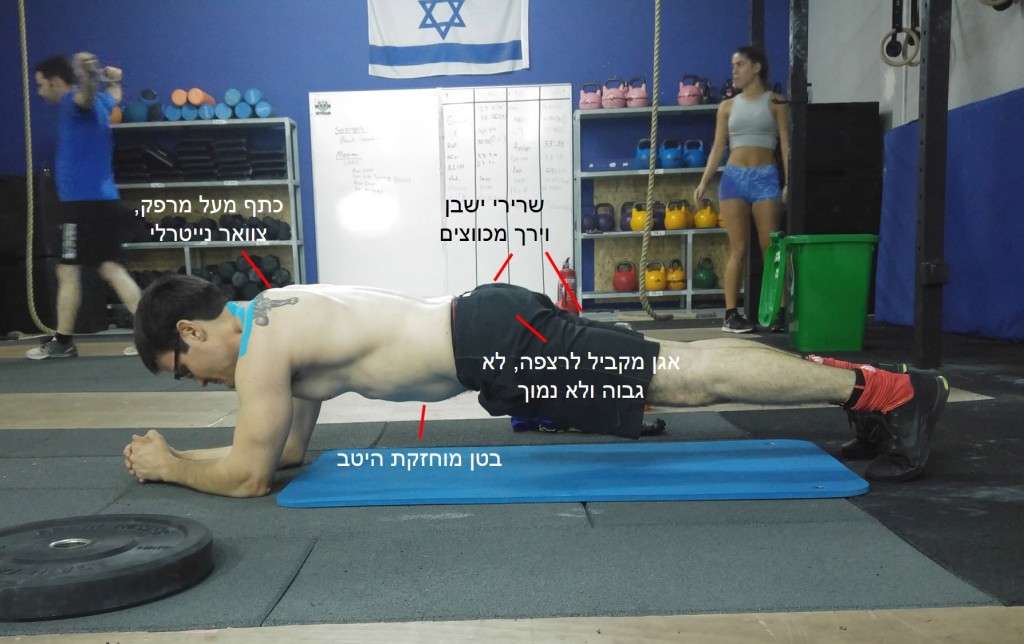תנוחת הקורה - בטן סטטי - חיזוק שרירי ליבה